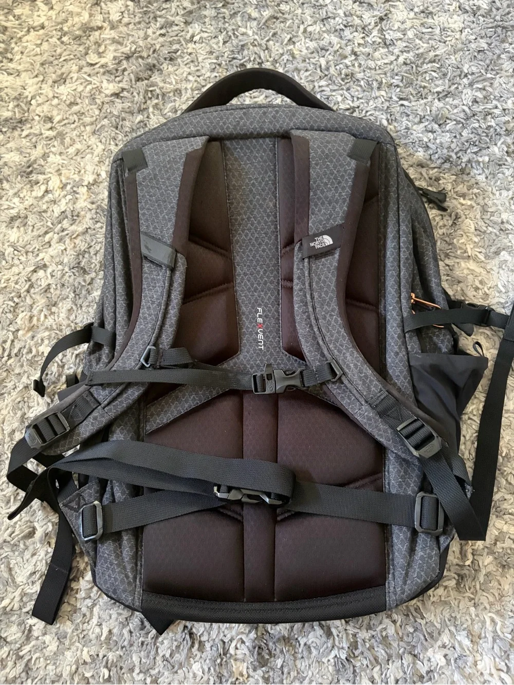The North Face Women’s Surge Gray Geometric Pattern Laptop Backpack